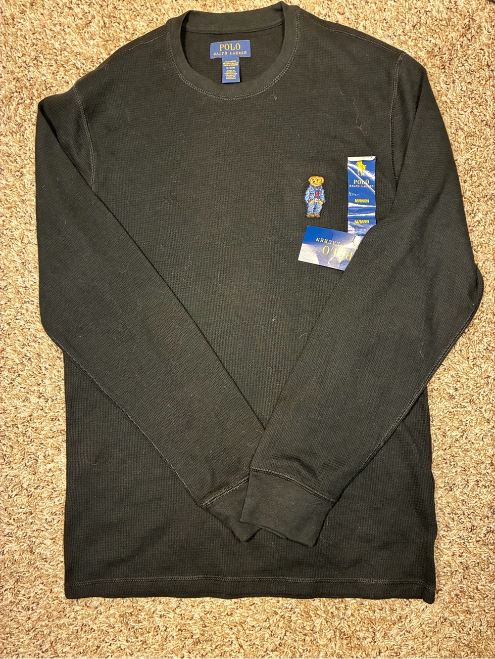 Polo Ralph Lauren Men’s Sleepwear Long Sleeve Bear Embroidered Thermal Top - Picture 4 of 8